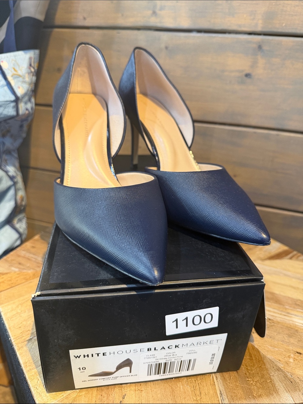 White House Black Market Navy Pointed D'Orsay Stiletto Pumps